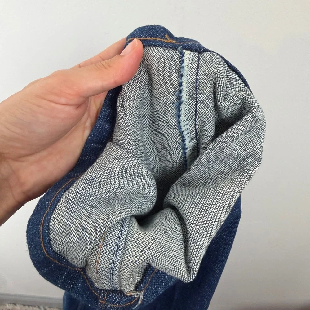 Vintage Wrangler Cowboy Cut 13MWZPW Mens Blue Denim Jeans 48x34 USA Made Indigo